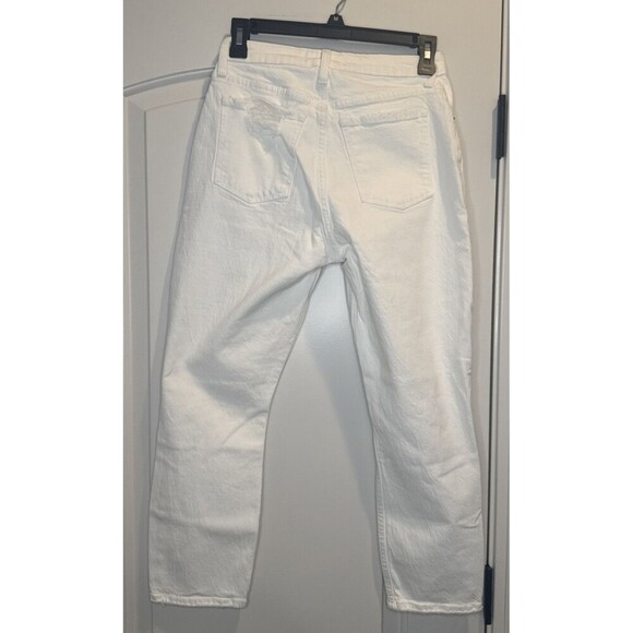 Womens Abercrombie & Fitch Curve Love The Mom High Rise White Cropped Jean SZ 25 - Picture 4 of 13